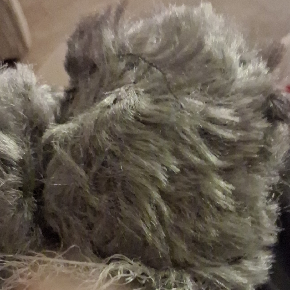 Fluffy Gray Faux Fur Yarn